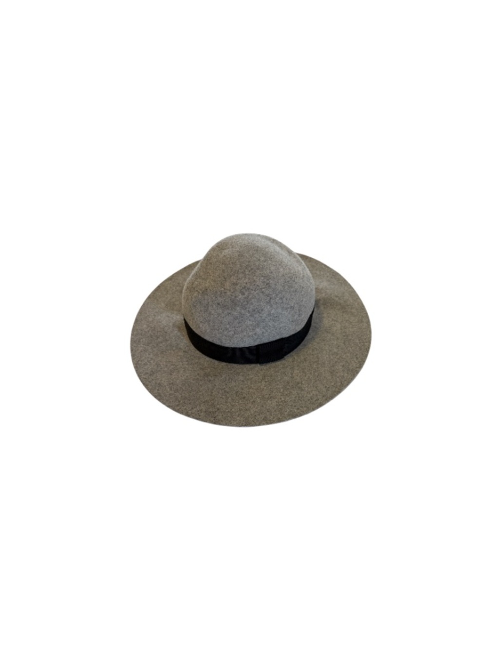 Abercrombie & Fitch Grey Felt Wide-Brim Hat with Black Band
